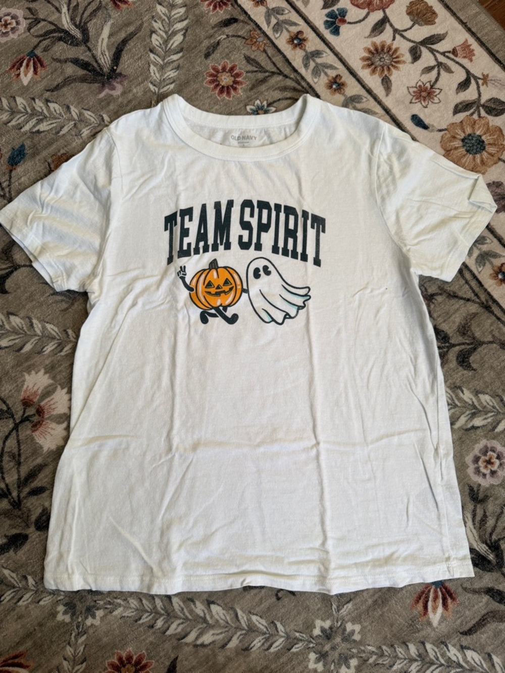 Old Navy White 'Team Spirit' Halloween Graphic Tee